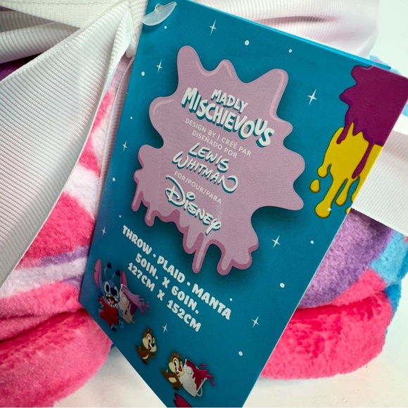NWT. Disney Character Blanket throw Madly Mischievous by Lewis Whitman artist. - Picture 3 of 9